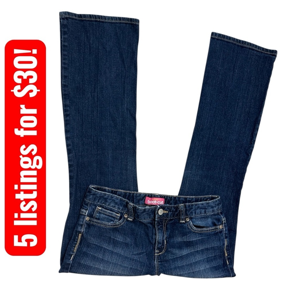 Y2K Old Navy Girls Bootcut Jeans Size 12 Plus Dark Blue Kids Jeans